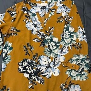 Van Heusen Mustard and Floral Blouse